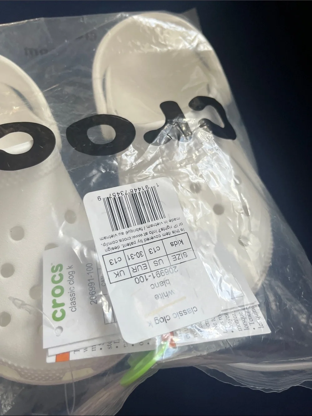 CROCS Kids Classic Clog in White